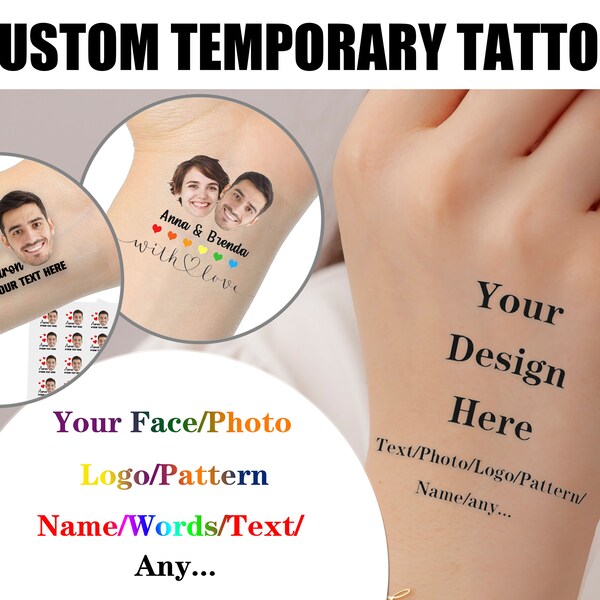 Text Temporary Tattoo Etsy
