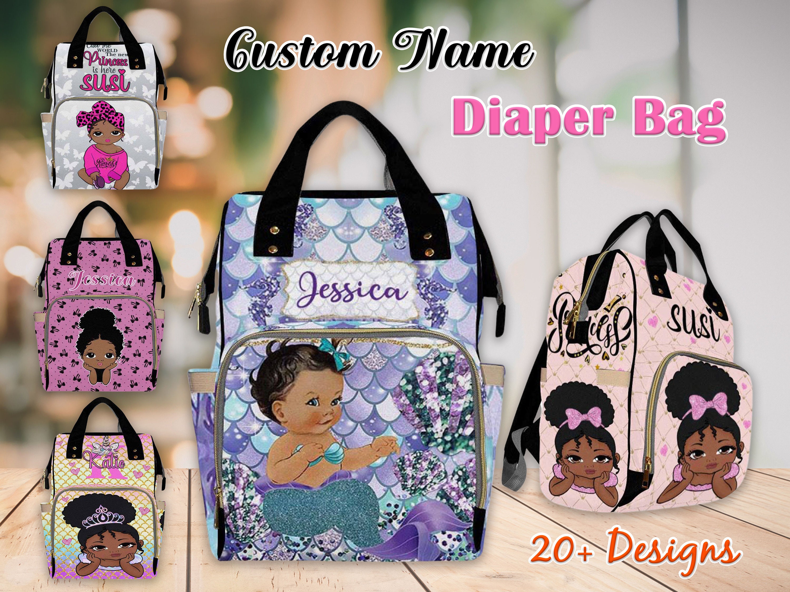Designer Baby Bag Diaper Bag W/ African Design Custom 