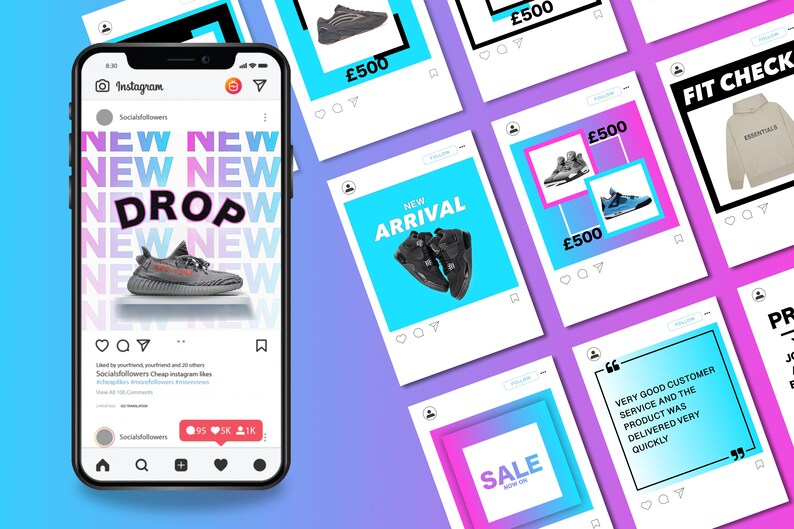 Social Media Templates Sneaker Pack Canva Template Instagram Posts ...