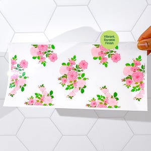 UV DTF 16oz Cup Wrap, Pink Wild Rose, Ready to Apply