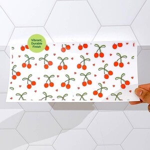 UV DTF 16oz Cup Wrap, Cherry Ties, Ready to Apply