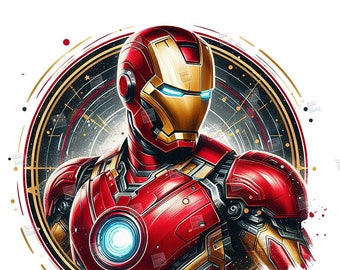 Iron man PNG clipart Mcu Superheroes Splash Acuarela Archivo digital para sublimación Arte imprimible Camiseta Taza Arte de pared Vaso Diseño de póster