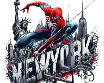 Spiderman clipart Mcu Superheroes  Watercolor Digital Poster design PNG file for sublimation Art Download Birthday Transparent background