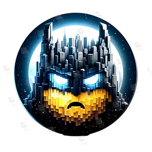 PNG Superbohater emoji Clipart do wydrukowania Halloween city mask hero design file for sublimation Art Birthday Shirt Mug Tumbler Sticker WreathSign