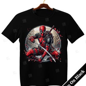 Deadpool clipart, Watercolor Digital Poster design PNG file for sublimation, Superhero Art,Digital Download,Birthday,Transparent background