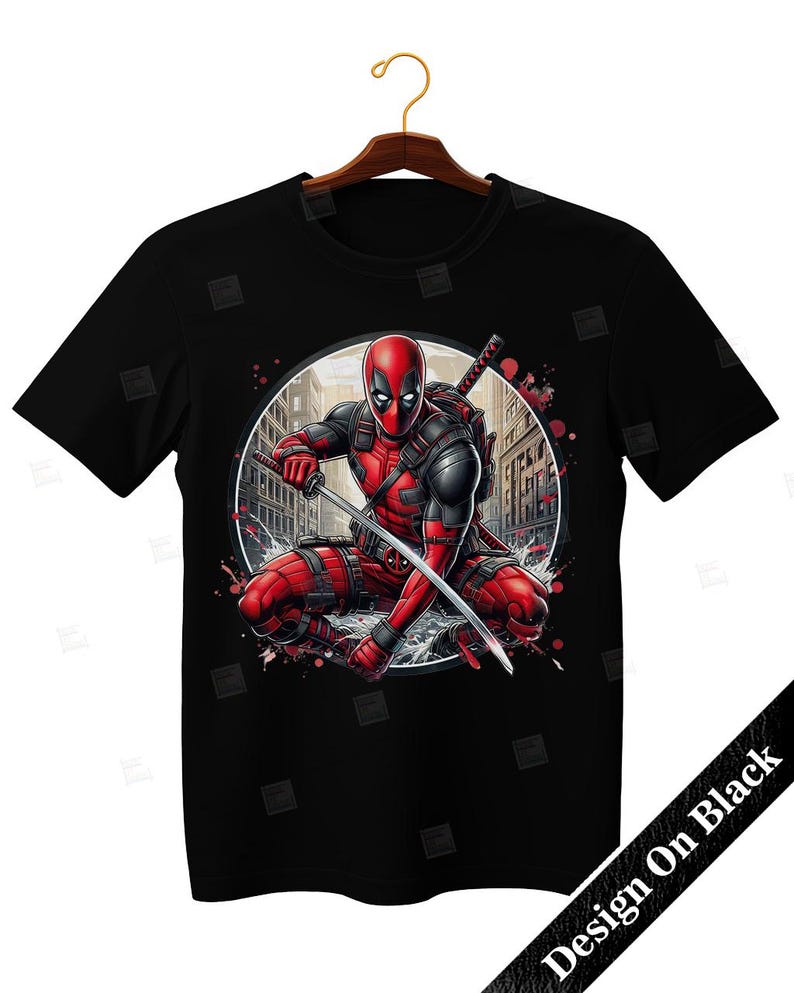 Deadpool clipart, Watercolor Digital Poster design PNG file for sublimation, Superhero Art,Digital Download,Birthday,Transparent background