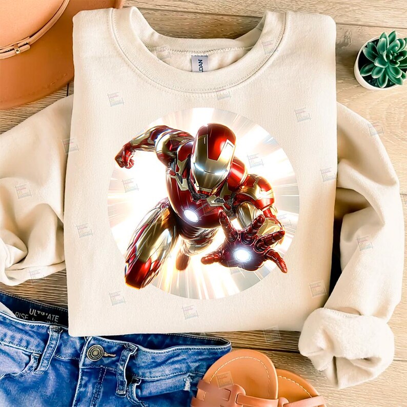 PNG Iron Man clipart art comic style action hero shield PNG for sublimation Superhero Art Print Tshirt Mug Design Wall Art Stickers Tumbler Clipart Halloween Christmas New year card making designs gift ideas Digital Download Birthday Transparent