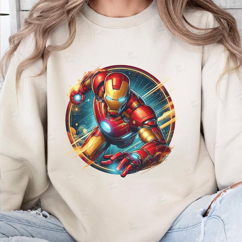 Iron man clipart, Watercolor Digital Poster design PNG file for sublimation, Superhero Art,Digital Download, Birthday, Transparent background