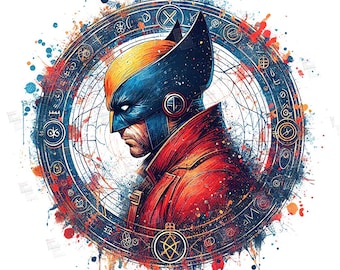 PNG Xmen Wolverine Clipart Logan Mcu Superheroes Watercolor Digital File for sublimation Tshirt Mug Wall Art Tumbler Poster Sticker Design