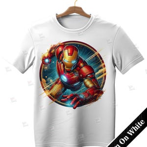 Iron man clipart, Watercolor Digital Poster design PNG file for sublimation, Superhero Art,Digital Download, Birthday, Transparent background