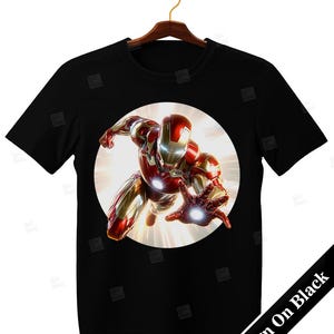 PNG Iron Man clipart art comic style action hero shield PNG for sublimation Superhero Art Print Tshirt Mug Design Wall Art Stickers Tumbler Clipart Halloween Christmas New year card making designs gift ideas Digital Download Birthday Transparent