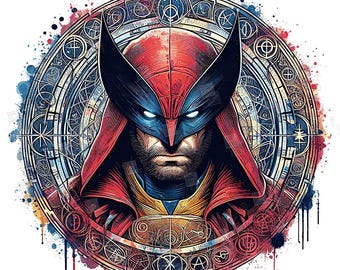 PNG Xmen Wolverine Clipart Logan Hugh Jackman Mcu Superheroes Splash Watercolor Digital design file for sublimation Tshirt Mug Tumbler Gift