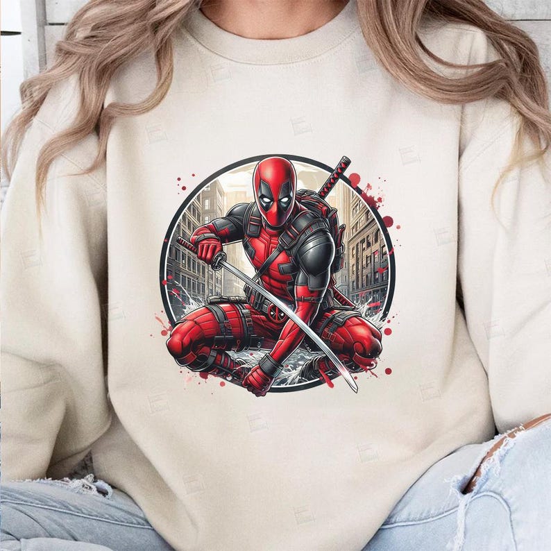 Deadpool clipart, Watercolor Digital Poster design PNG file for sublimation, Superhero Art,Digital Download,Birthday,Transparent background