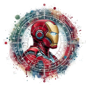 Iron man PNG clipart Mcu Superheroes Splash Watercolor Digital file for sublimation Tshirt Mug Tumbler Wall Art Gift Poster design