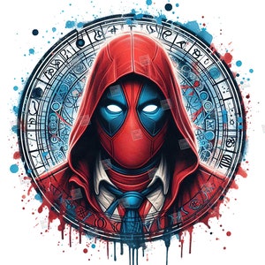 Deadpool PNG clipart Mcu Superheroes Splash aquarel digitale posterontwerp PNG-bestand voor sublimatie kunst digitale download verjaardagsshirt