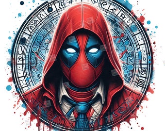 Deadpool PNG clipart Mcu Superheroes Splash Watercolor Digital Poster design PNG file for sublimation Art Digital Download Birthday Shirt