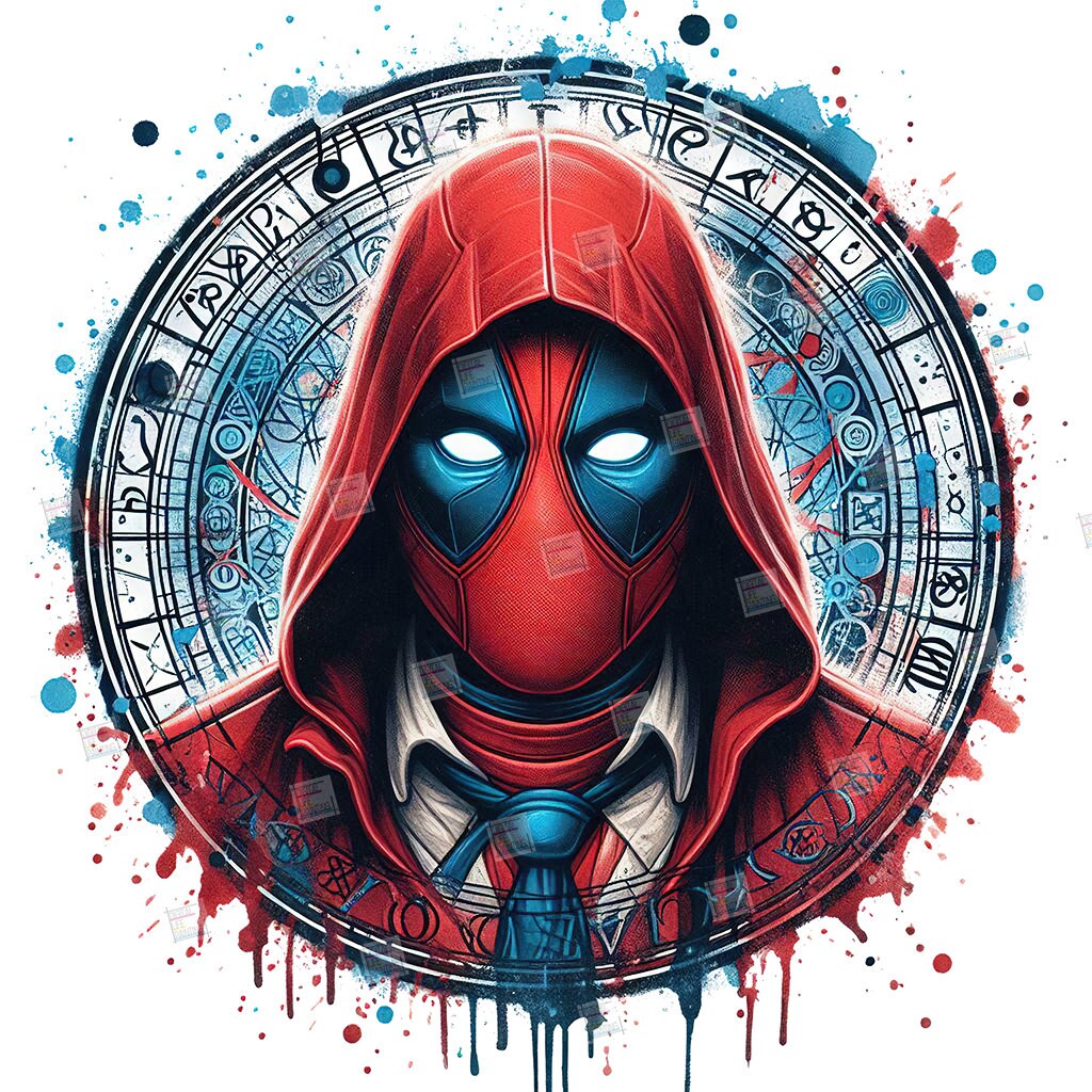 Deadpool PNG Clipart Mcu Superheroes Splash Watercolor Digital Poster ...