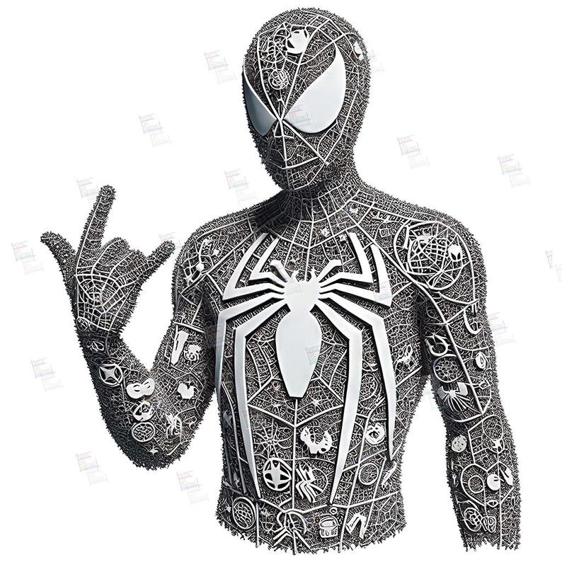 Black Spiderman Symbol PNG clipart, Peter Parker Mcu Superheroes Splash Double Exposure Digital Poster design  PNG file for sublimation, 300DPI High Resolution, Instant Digital PNG Download, Superhero Party decoration, Tshirt, Mug designs,
