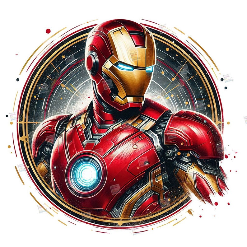 Iron man clipart, Watercolor Digital Poster design PNG file for sublimation, Superhero Art,Digital Download, Birthday, Transparent background