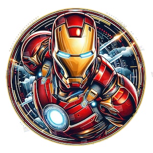 Iron man PNG clipart Mcu Superheroes Splash Watercolor Digital Poster Welcome wreath sign file for sublimation Tshirt Mug Tumbler Wall Art