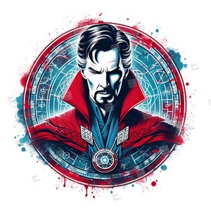 Doctor Strange PNG Clipart Mcu Superhelden Splash Aquarell Digitales Poster Design-Datei für Sublimation Art Digital Download Geburtstag Shirt