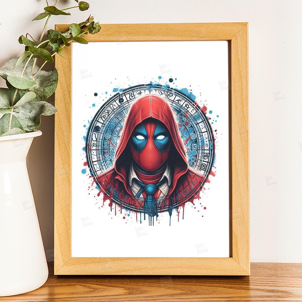 Deadpool PNG Clipart Mcu Superheroes Splash Watercolor Digital Poster ...