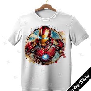 Iron man clipart, Watercolor Digital Poster design PNG file for sublimation, Superhero Art,Digital Download, Birthday, Transparent background