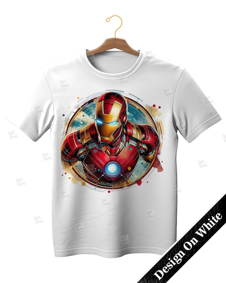 Iron man clipart, Watercolor Digital Poster design PNG file for sublimation, Superhero Art,Digital Download, Birthday, Transparent background