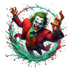 PNG Jokeman Dance Clipart Splash Digital file for sublimation Printable download Superhero Tshirt Mug Wall Art Tumbler Poster Gift Design