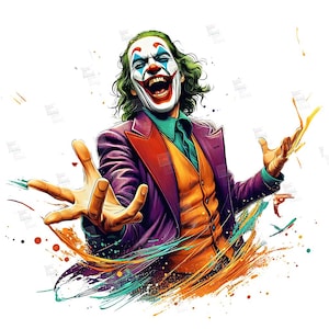 PNG Jokeman Dance Clipart, Superheroes Pop Art Digital Poster Design PNG filefor sublimation Vintage TShirt Mug Tumbler Wall Art Printing