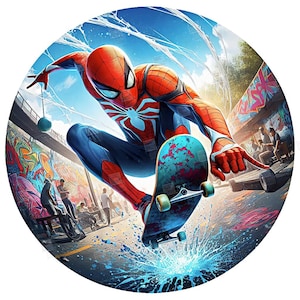 PNG Spiderman Surf Marmor Design Clipart Peter Parker Farbspritzer Digitales Design für die Sublimations-T-Shirt-Becherbecher-Wand-Kunstdruck