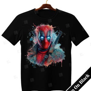 Deadpool clipart, Watercolor Digital Poster design PNG file for sublimation, Superhero Art,Digital Download,Birthday,Transparent background