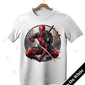 Deadpool clipart, Watercolor Digital Poster design PNG file for sublimation, Superhero Art,Digital Download,Birthday,Transparent background