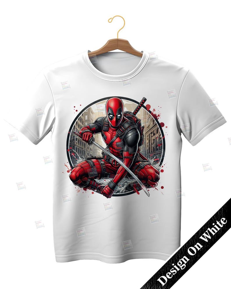 Deadpool clipart, Watercolor Digital Poster design PNG file for sublimation, Superhero Art,Digital Download,Birthday,Transparent background