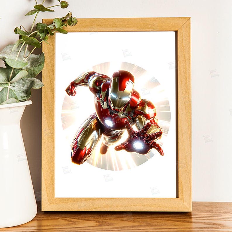 PNG Iron Man clipart art comic style action hero shield PNG for sublimation Superhero Art Print Tshirt Mug Design Wall Art Stickers Tumbler Clipart Halloween Christmas New year card making designs gift ideas Digital Download Birthday Transparent