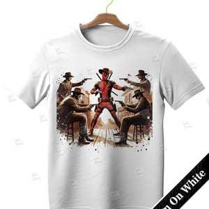 PNG, Deadpool Vintage Western Cowboy clipart, Splash and Watercolor Digital Poster design sublimation, High Resolution, Instant  Superhero Party decoration, Tshirt designs, Stickers,  Clipart, Transparent background, card making designs, gift ideas.