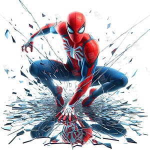 Spiderman PNG Clipart Spiegel Fragmentierung Peter Parker Mcu Superhelden Digitales Design PNG-Datei für Sublimation Tshirt Becher Tumbler Wandkunst