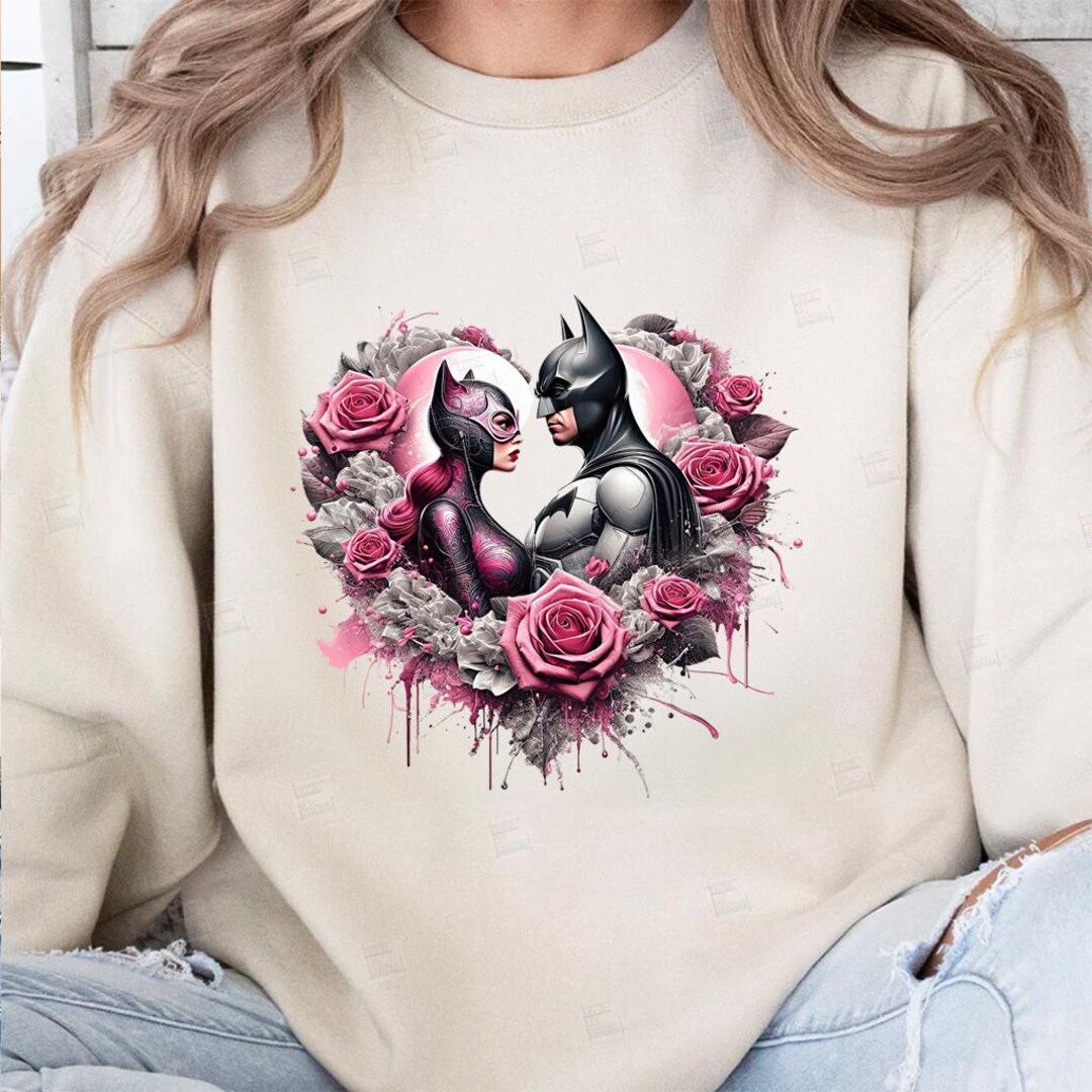 Comic Style Roses Batman PNG, Batman Catwoman Rose Art, Clipart, Superhero Couples Gothic ...