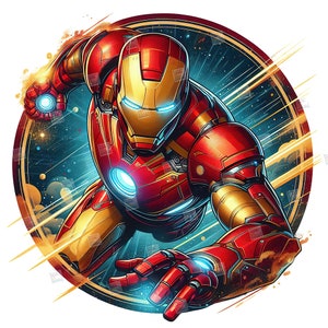 Iron man PNG clipart Mcu Superheroes Splash aquarel digitale poster ontwerpbestand voor sublimatie kunst downloaden verjaardag transparant shirt