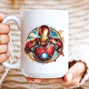 Iron man clipart, Watercolor Digital Poster design PNG file for sublimation, Superhero Art,Digital Download, Birthday, Transparent background