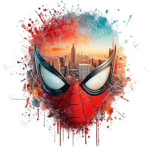 Spiderman Kopf PNG Clipart Peter Parker Mcu Superhelden Doppelbelichtung Digitale Designdatei für die Sublimation von Tshirt Mug Tumbler Wall Art