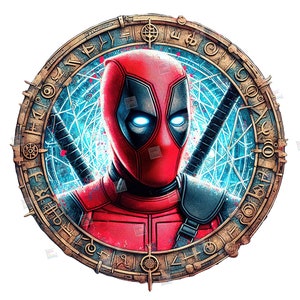 Deadpool PNG clipart Mcu Superheroes Watercolor Digital Poster design Welcome wreath sign file for sublimation Tshirt Mug Tumbler Wall Art