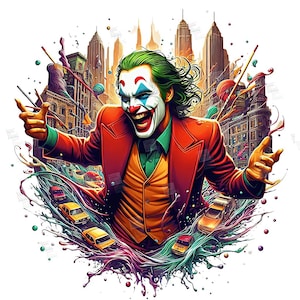 PNG Jokeman Dance Clipart, Superheroes Pop Art Digital Poster Design PNG filefor sublimation Vintage TShirt Mug Tumbler Wall Art Printing