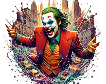 PNG Jokeman Dance Clipart, Superheroes Pop Art Digital Poster Design PNG filefor sublimation Vintage TShirt Mug Tumbler Wall Art Printing