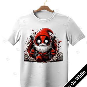 PNG Deadpool gnome design Superhero gnome art Marvel dwarf comic book style autumn gnome cosplay fall foliage print sublimation art Tshirt Mug Design Wall Art Stickers Tumbler Clipart Halloween Christmas New year card making designs gift ideas