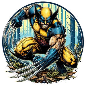 PNG Xmen Wolverine Clipart Logan Mcu Superheroes Acuarela Archivo digital para sublimación Camiseta Taza Arte de pared Vaso Póster Adhesivo Diseño