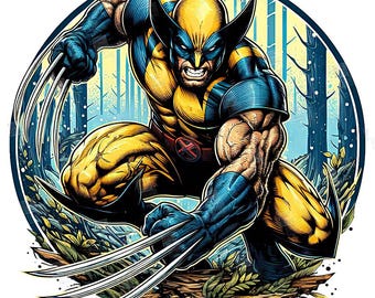 PNG Xmen Wolverine Clipart Logan Mcu Superhelden Aquarell Digitale Datei für Sublimation Tshirt Becher Wandkunst Becher Poster Aufkleber Design