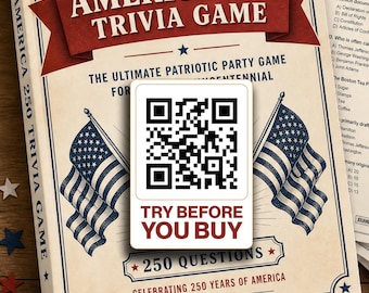 4th of July Trivia Game | America 250 | 250 Patriotic Questions for July 4th Party | USA Semiquincentennial Quiz | Instant Download PDF