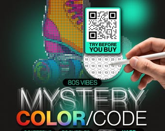 Pixel Color By Number | 80s Vibes Mystery Mosaic | 50 Retro Icons | A3 Printable Stress Relief Activity | Instant Download