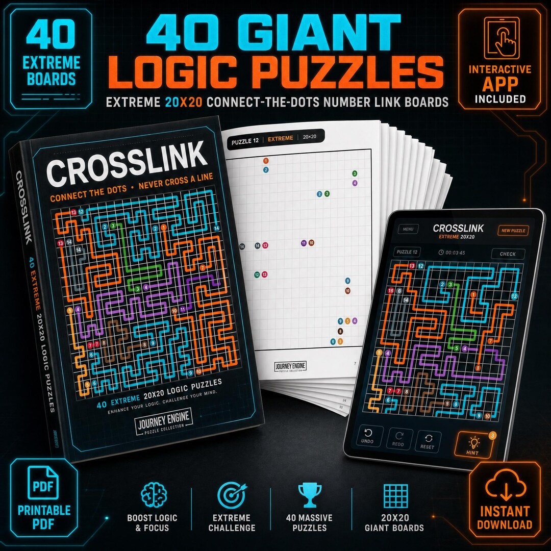 Giant Logic Puzzles for Adults Printable | Connect the Dots Number Link
